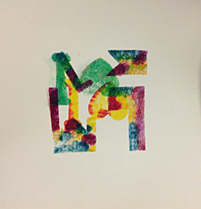 Rainbow of possibilities with this printmaking/ create your own stamp project