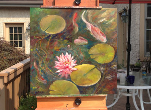 Work in progress... painting on my backyard lanai the other day